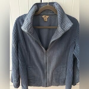 NWOT Woolrich Blue Teddy Jacket W/Long Sleeves, Front Pockets & Full Zipper